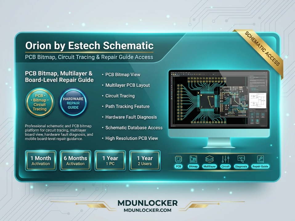 Orion by Estech Schematics 1 Year 1 PC License – PCB Bitmap, Schematic Diagrams & Repair Guidelines