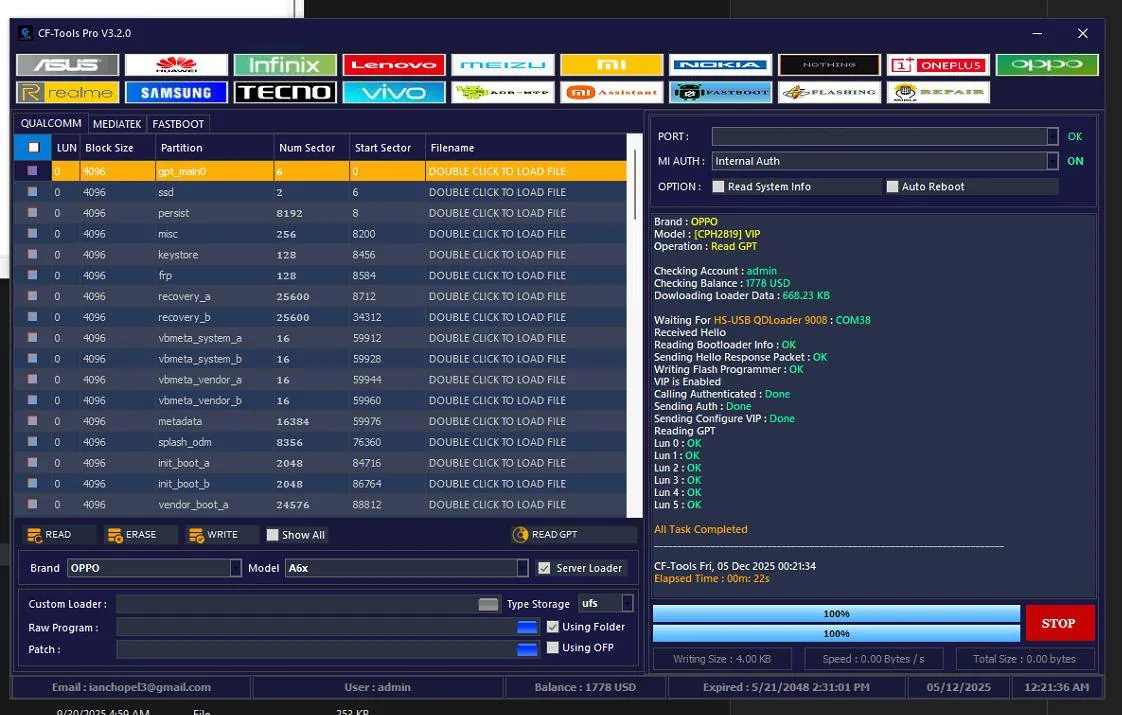 CF Tools 1 Month Activation License (Account) – Android Servicing Tool Access