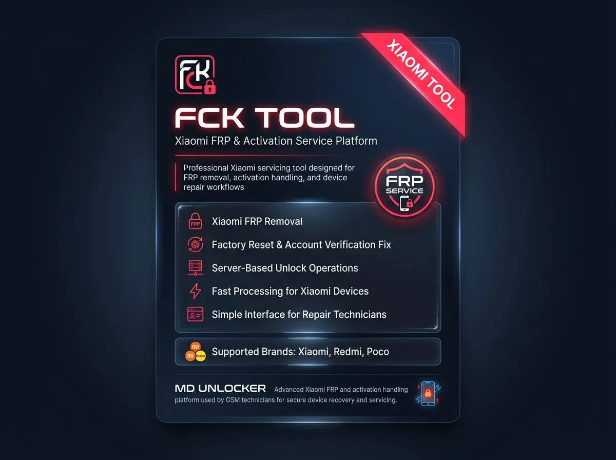 FCK Tool Credits (5 CRD) – Account Credit Top-Up Activation for FCK Tool Server Services (Xiaomi)