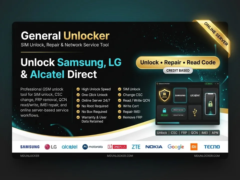 General Unlocker Pro Credits – New Account Balance for Samsung, LG, Moto, Google & TINNO Services