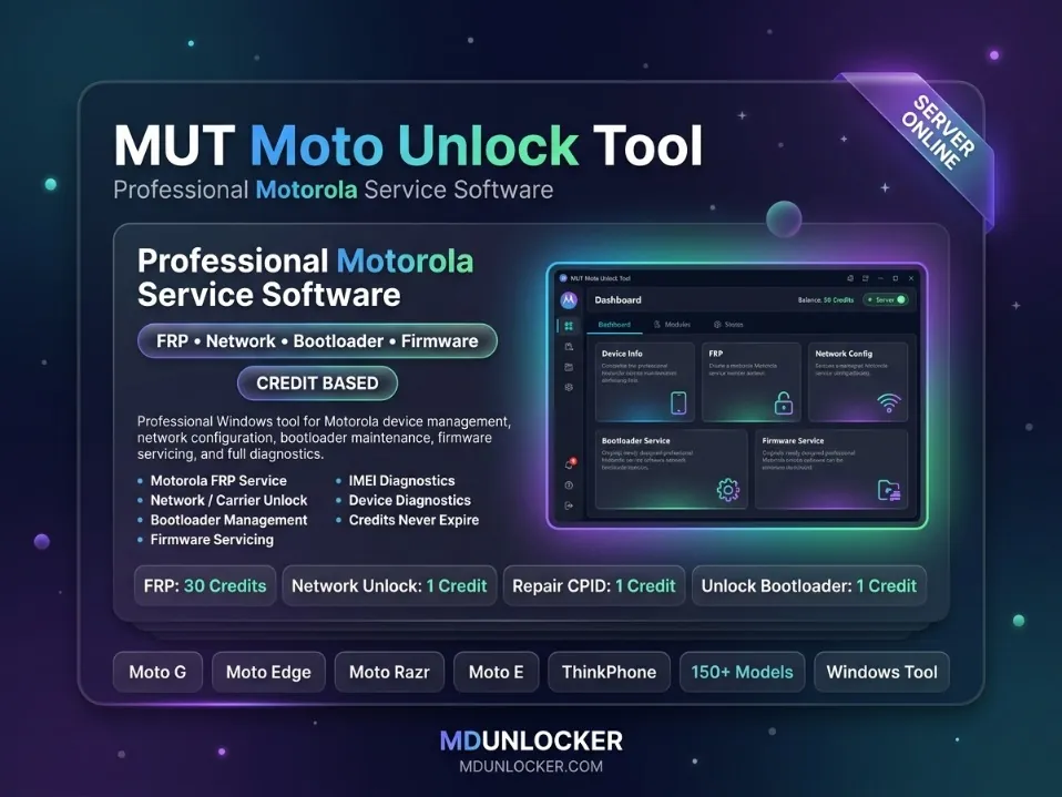 Moto Unlock Tool Credits (Account Balance) – Motorola Service Operations