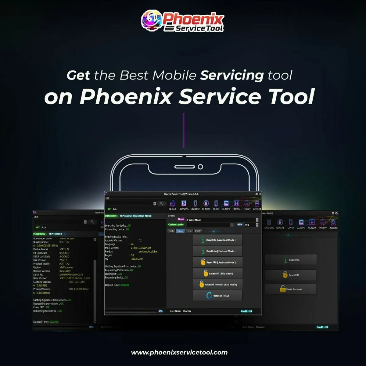 Phoenix Service Tool (Account) – Multi-Brand Android Firmware Flashing & Service Software