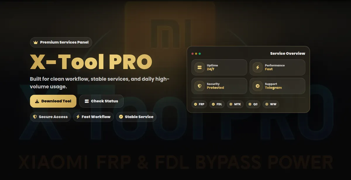 X-Tool Pro Activation – Account-Based Access for Xiaomi Servicing Server Platform